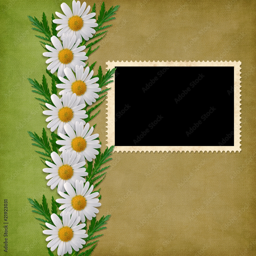 Card for the holiday with flowers on the abstract background Card for the holiday with flowers on the abstract background