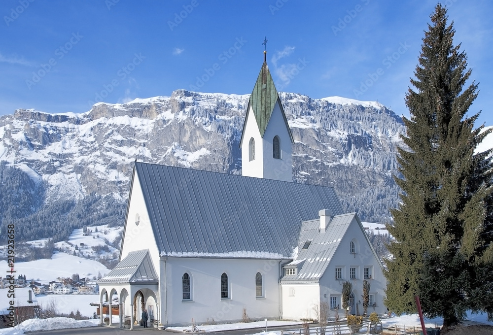 Swiss church in Flims Laax