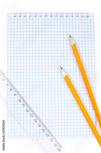 note pad straightedge and pencils