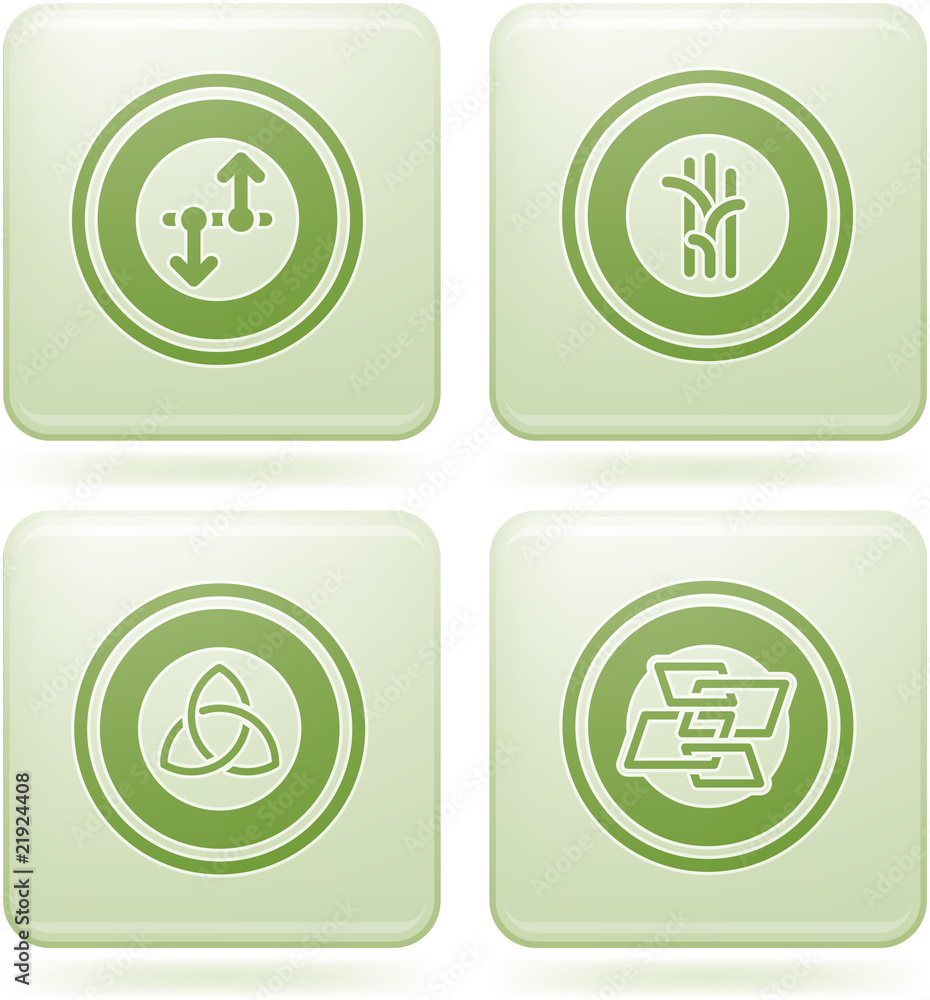 Olivine Square 2D Icons Set: Abstract Olivine Square 2D Icons Set: Abstract