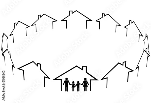 Family find home community neighbors houses