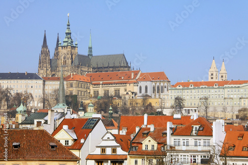 Prague's gothic Castle above River Vltava