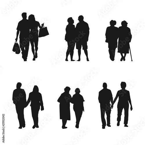 Collection de silhouettes en couple