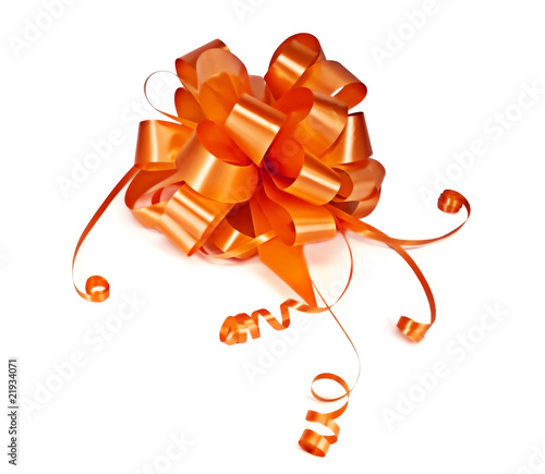 Orange ribbon bow
