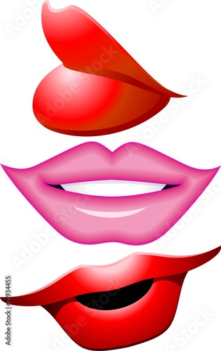 Labbra con Rossetto Vector-2