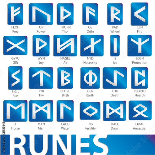 set of runes vector illustrations icons symbols 3D