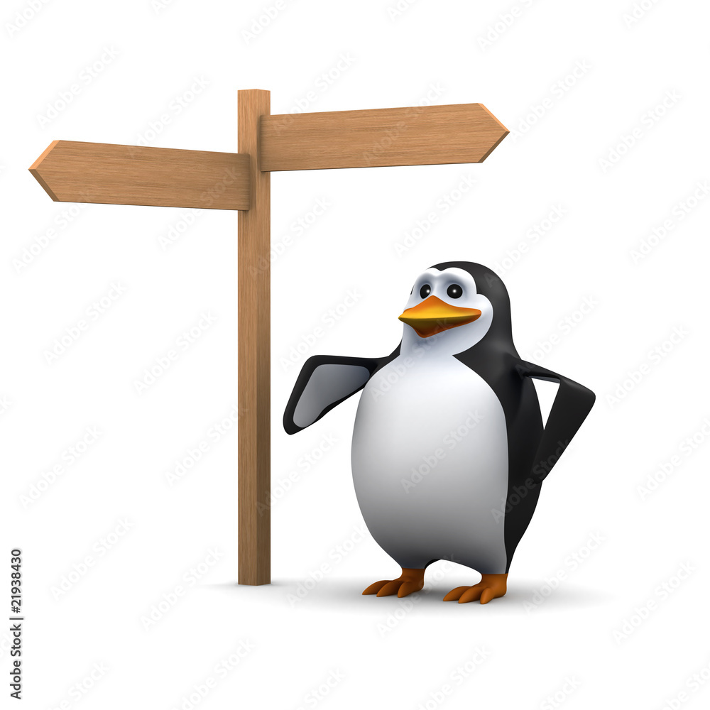 Obraz premium Signpost penguin