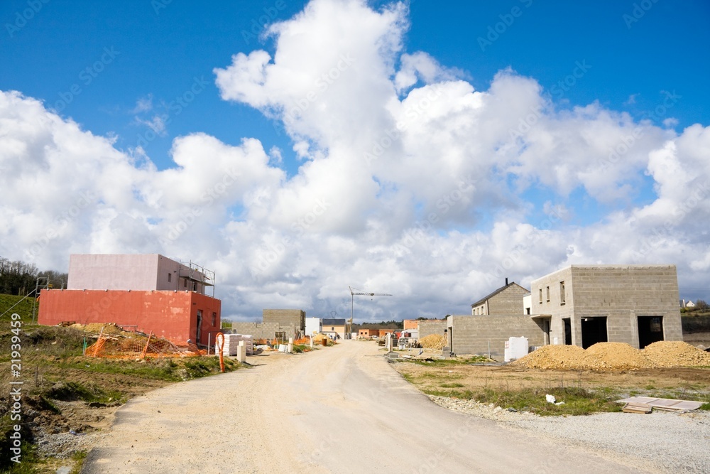 Naklejka premium Construction d'un nouveau lotissement