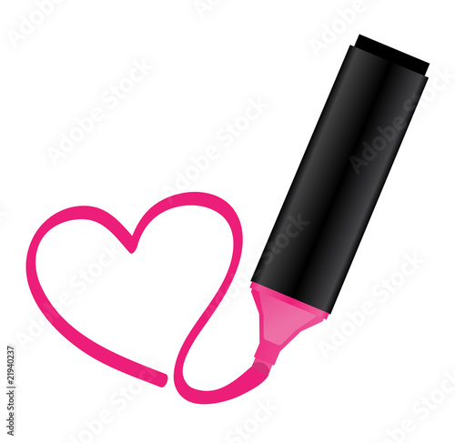 pink highlighter with heart