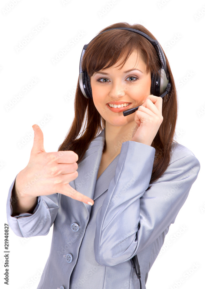 business customer support operator woman smiling business customer support operator woman smiling