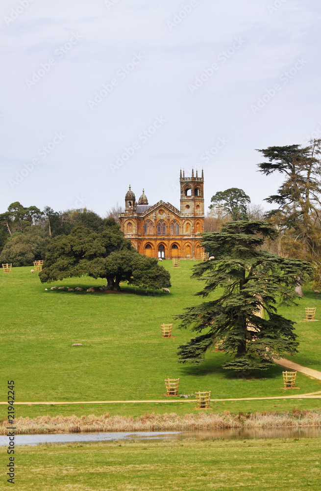 Gothic Folly in an English Landscaped Garden