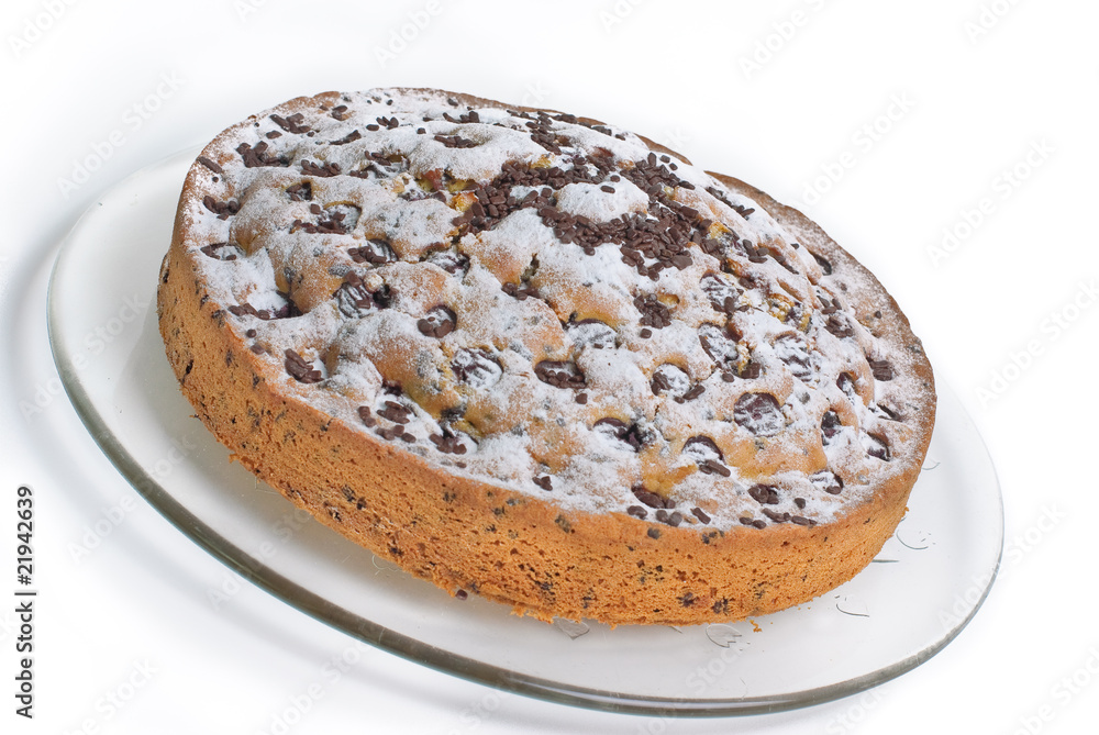 Selbst gebackener Sandkuchen mit Kirschen Selbst gebackener Sandkuchen mit Kirschen