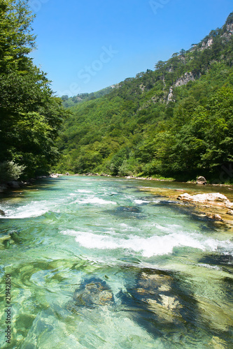 Green  water rafting on the rapids of River Neretva