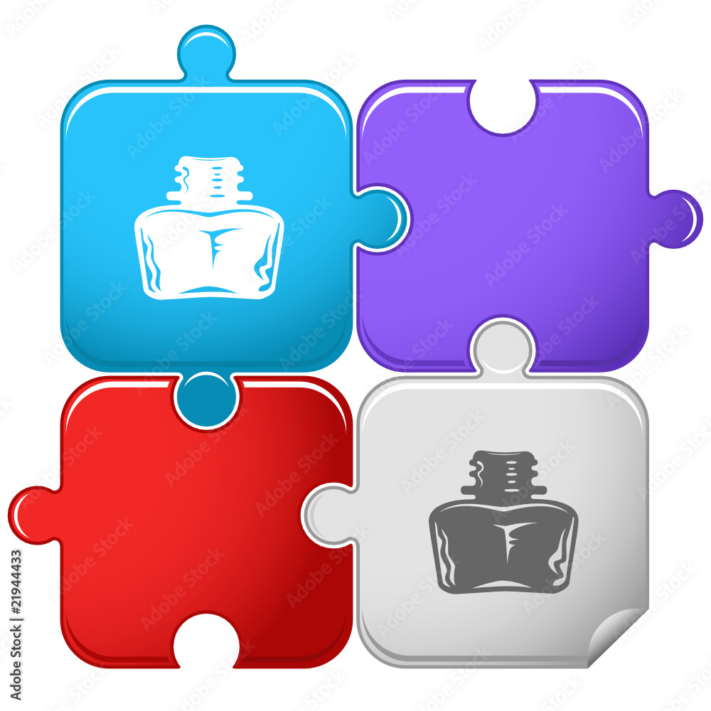 Obraz premium Inkstand. Vector puzzle.