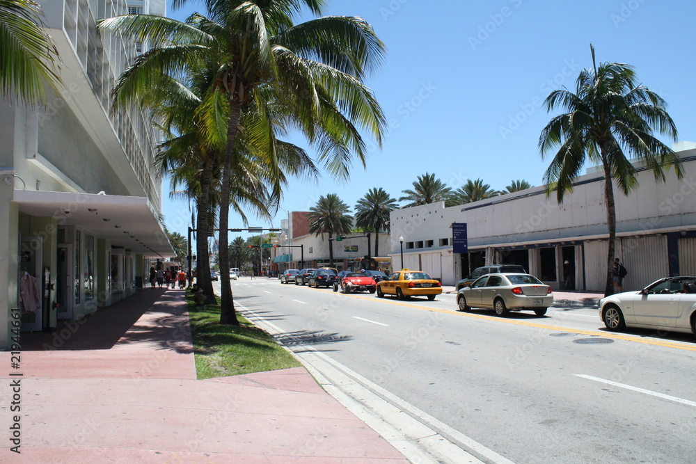 Miami beach on the street