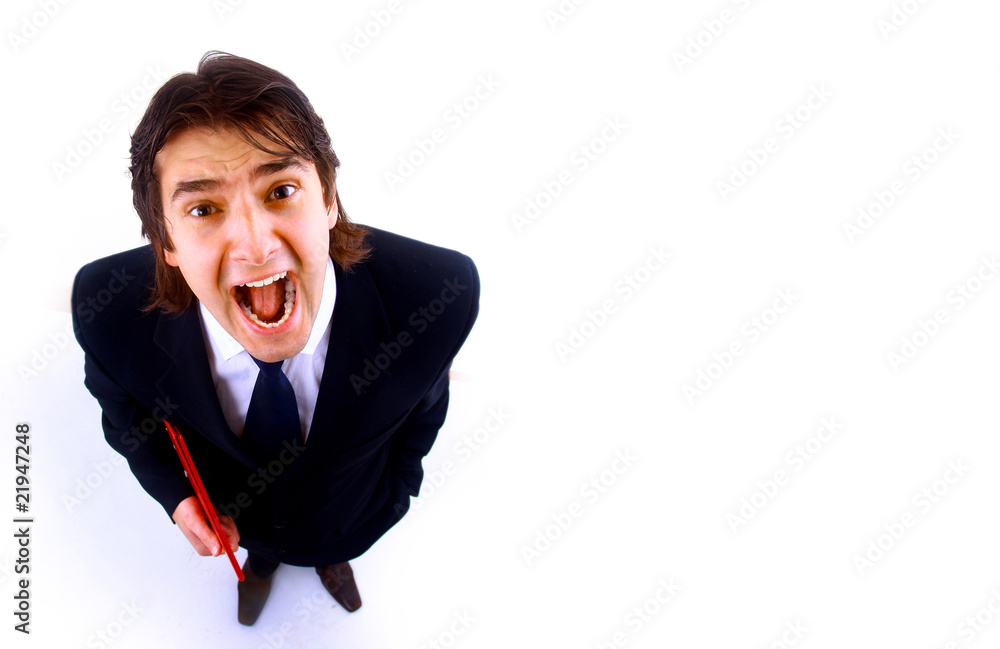 Excited mature business man screaming in victory Excited mature business man screaming in victory