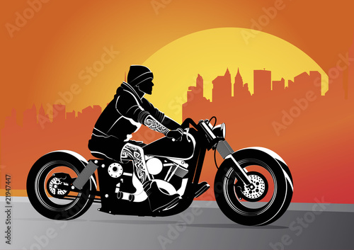 Chopper motorcycle vector hot and custom with rocker on it