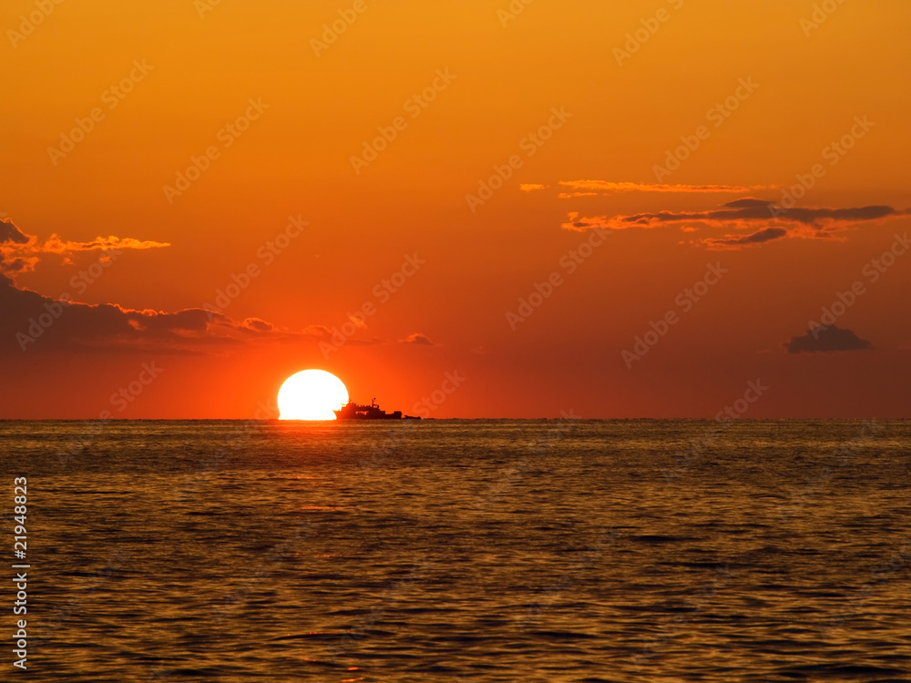 Fishing sunset