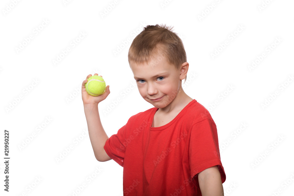 Little boy with balls for tennis. Little boy with balls for tennis.