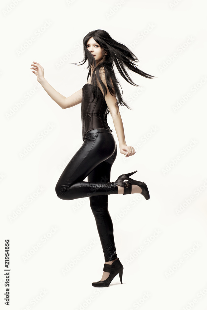 Àmazing girl in black leather pants and corset Àmazing girl in black leather pants and corset