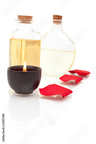 Aromatherapy oils and candle