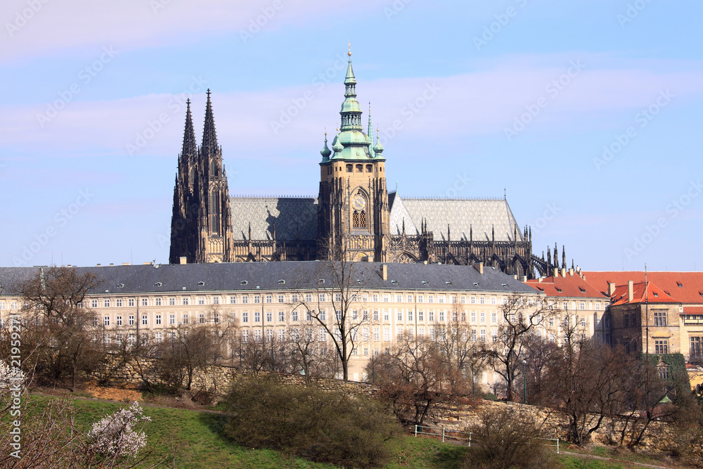 The View on spring Prague's gothic Castle The View on spring Prague's gothic Castle