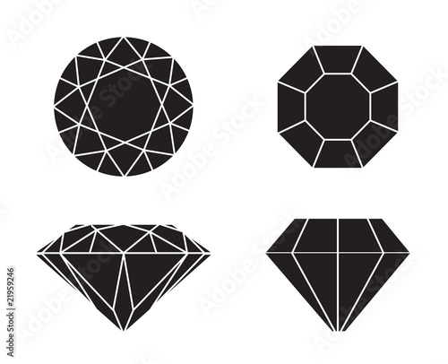 Diamonds on white background