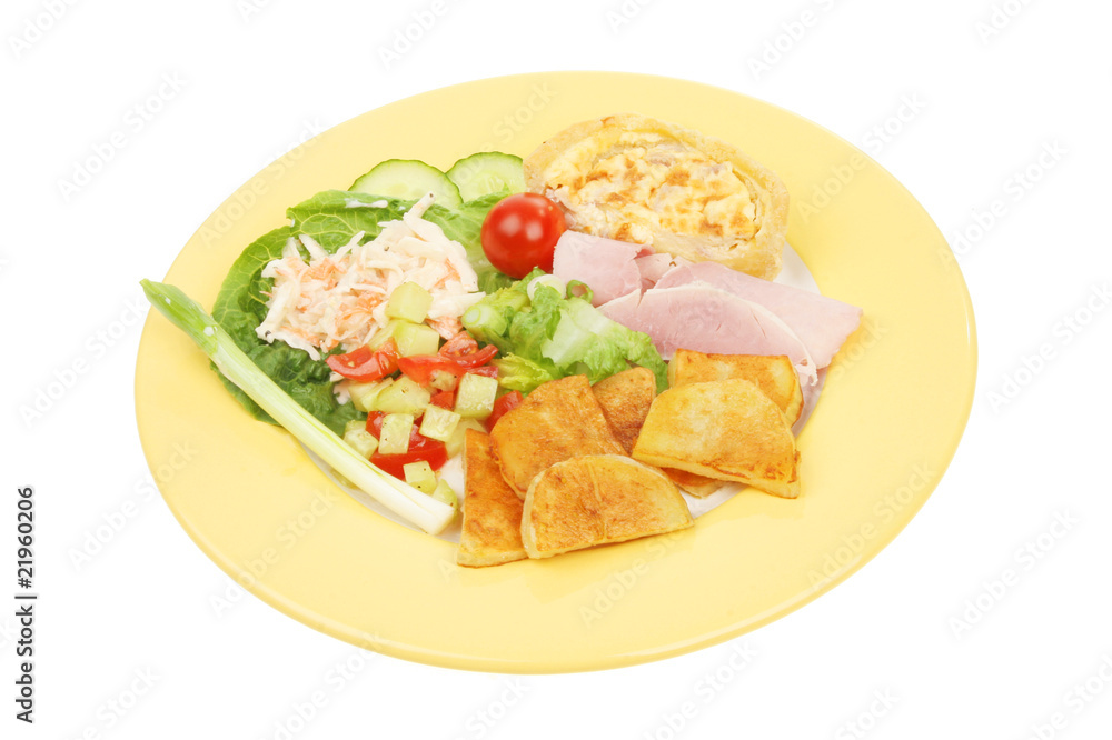 Ham and quiche salad Ham and quiche salad