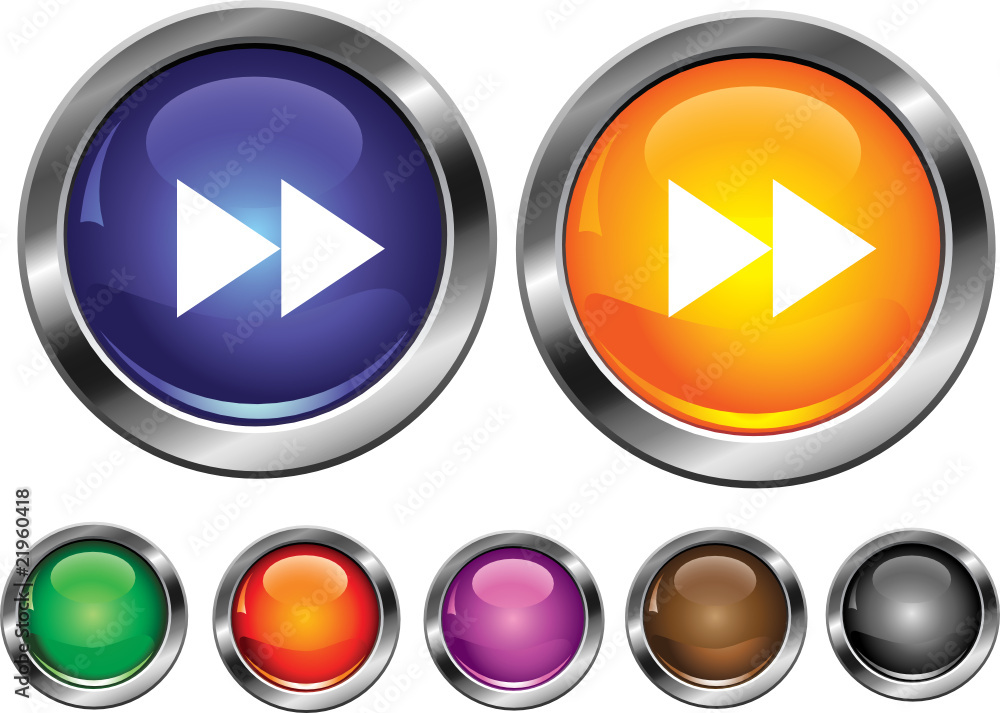 Vector collection icons with forward sign, empty button included Vector collection icons with forward sign, empty button included