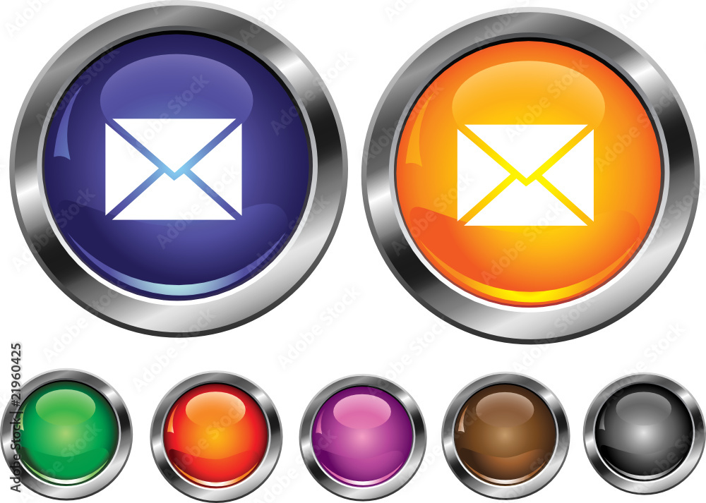 Vector collection icons with mail sign, empty button included Vector collection icons with mail sign, empty button included