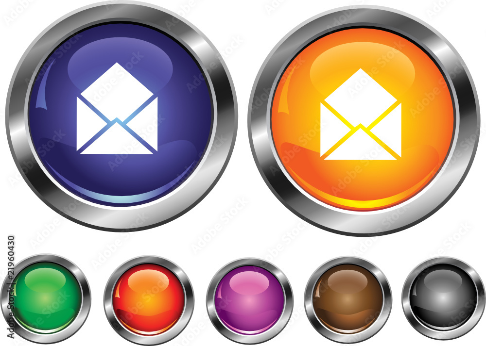 Vector collection icons with mail sign, empty button included Vector collection icons with mail sign, empty button included