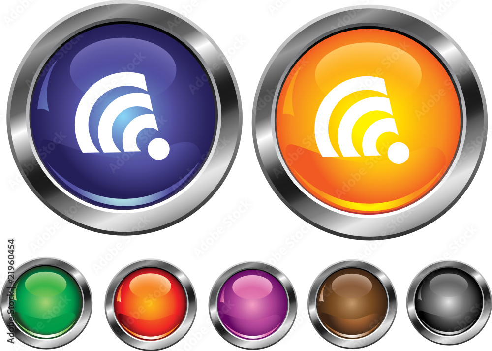 Vector collection icons with rss sign, empty button included Vector collection icons with rss sign, empty button included