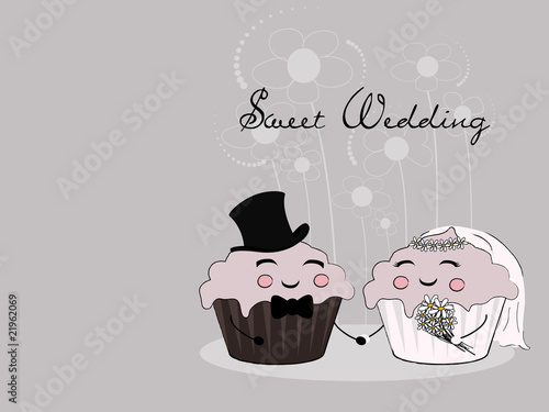 cupcake wedding couple