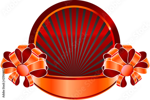 Vector sticker and ribbon