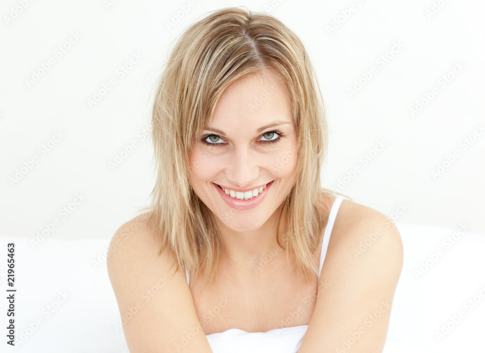 Portrait of a glowing woman in the morning Portrait of a glowing woman in the morning
