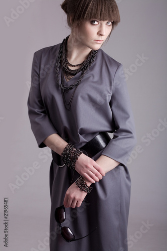 Photo of model in business style