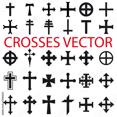 Set Crosses vector. various religious symbols photo