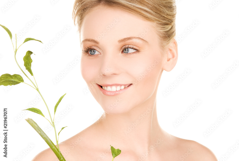 woman with sprout woman with sprout