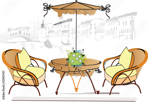 open-air cafe