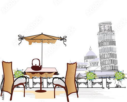 open-air cafe in Pisa