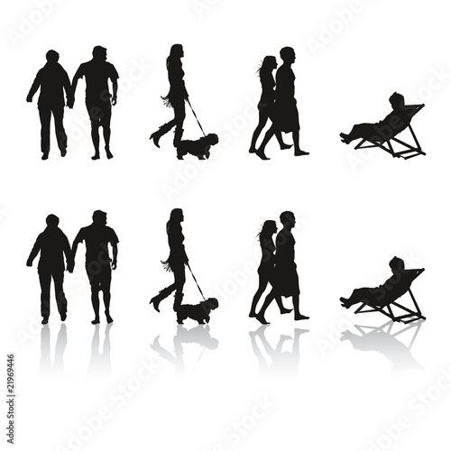 Silhouettes en promenade - Shasow walking