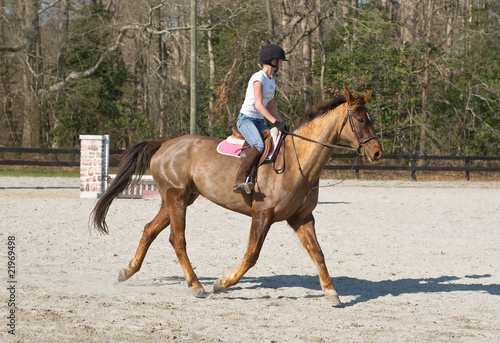 Young Woman Equestrian Training © ETIEN