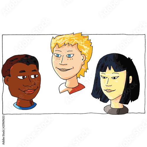 Portraits de trois adolescents