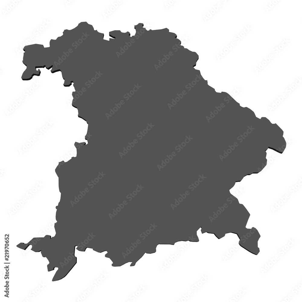 Karte von Bayern - freigestellt