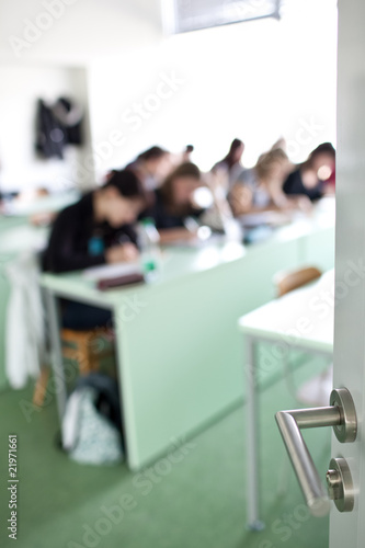 classroom full of students during class