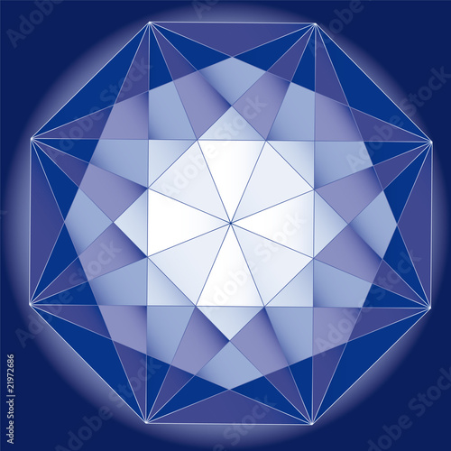 polyhedral figure of a star with gradient vector 3D.