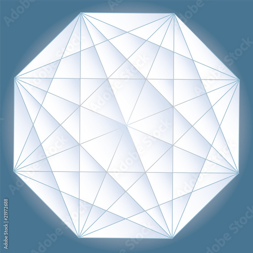 polyhedral figure of a star with gradient vector 3D.