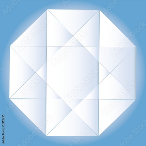 polyhedral figure of a star with gradient vector 3D.