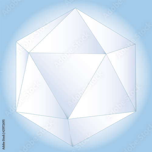 polyhedral figure of a star with gradient vector 3D.