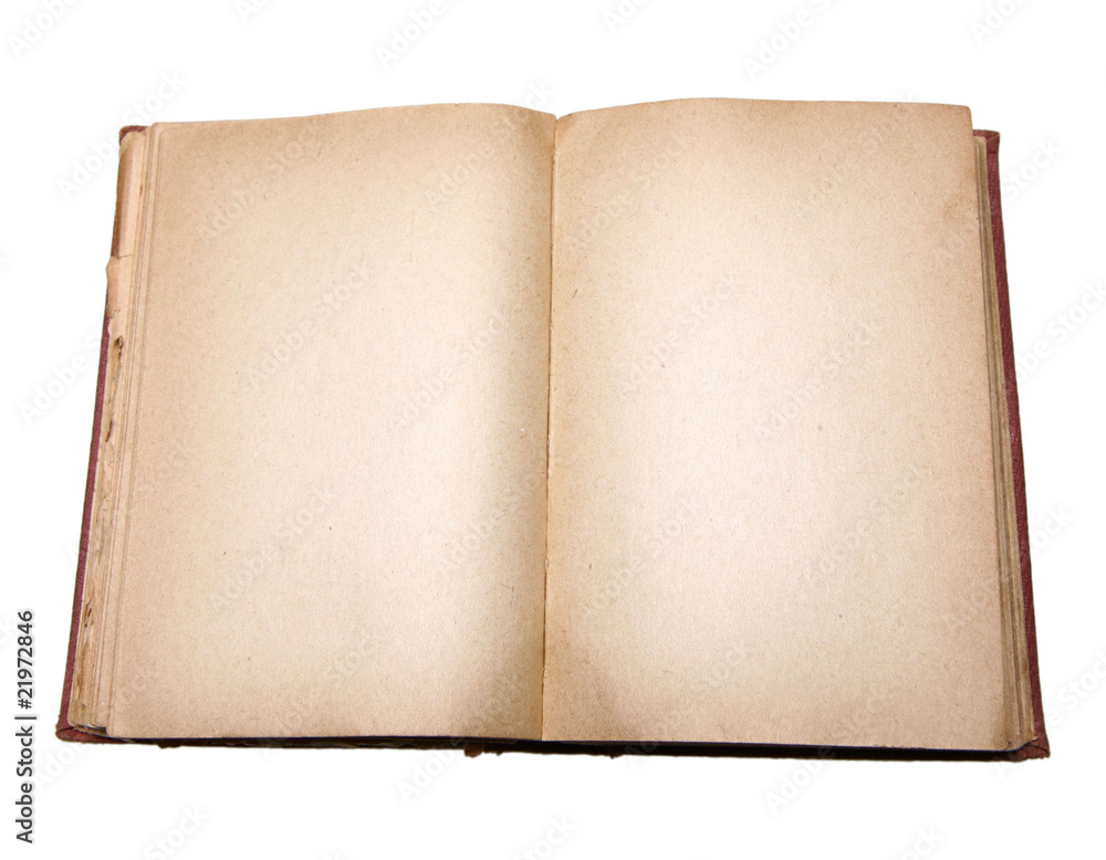 Old book with blank pages isolated on white background Old book with blank pages isolated on white background